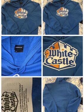 Dumbgood x White Castle Blue Graphic Hoodie Size Small